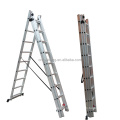 3 sections Aluminium Step Foldable Extension Ladders with EN131